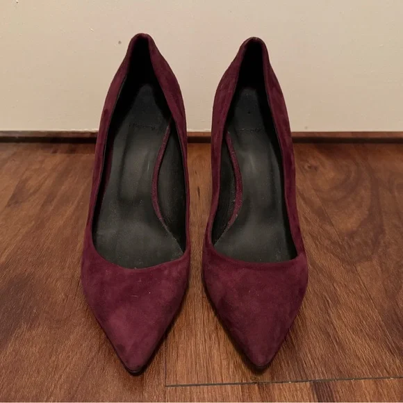 Theory Braxia Suede Pumps - Size 39 - Maroon - Picture 2 of 11